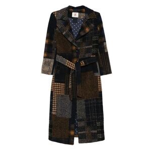 Bye Women Patchwork Design Wool Coat